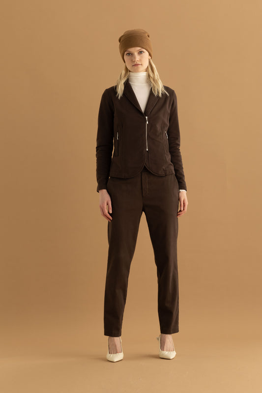 Long Trousers with a High-Waisted Sash Garment Dyed 065U 3838