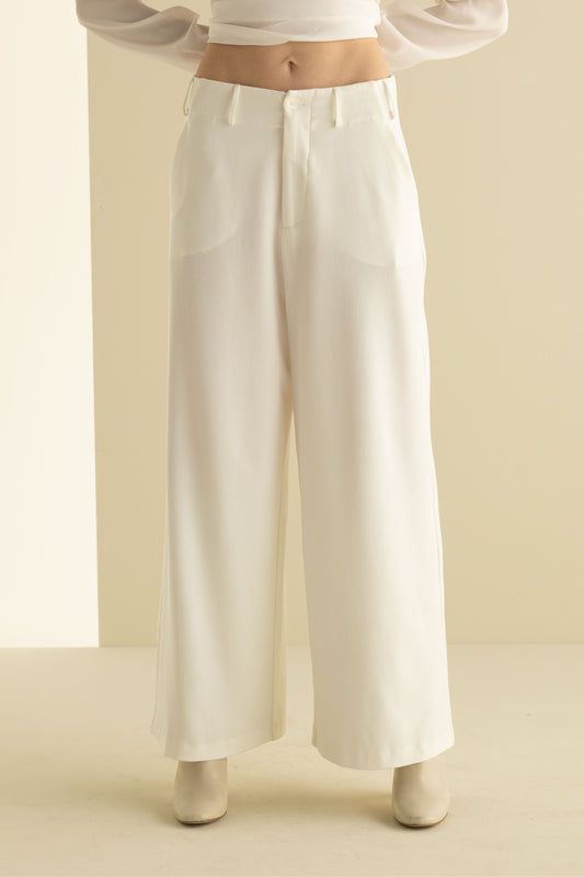 Wide-Leg Bi-Stretch Gabardine Pants Garment Dyed 07N0 3961