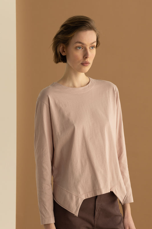 Asymmetric Cotton Jersey T-shirt Garment Dyed 38ZU 2790