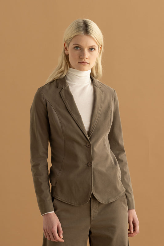 Stretch Cotton Gabardine Jacket with Back Ribbing Garment Dyed 58XU 3724