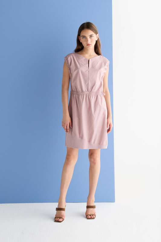 Sleeveless Poplin Dress Garment Dyed 10AU 3183