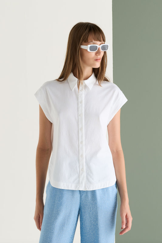 Sleeveless Cotton Shirt Garment Dyed 6590 2791