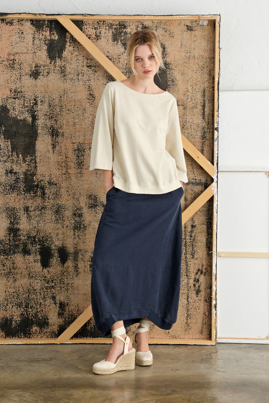 Sweatshirt with Boat Neck Garment-Dyed 4840 2261