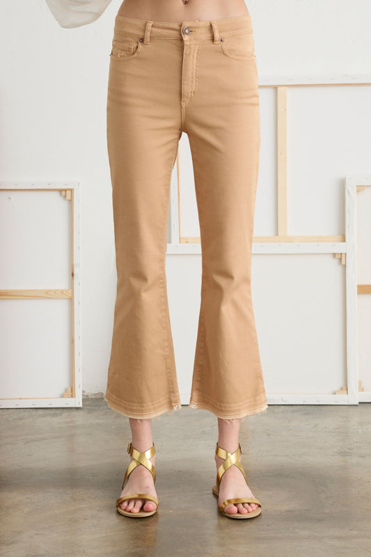 Bootcut Pants in Stretch Cotton Garment-Dyed 059U 3881