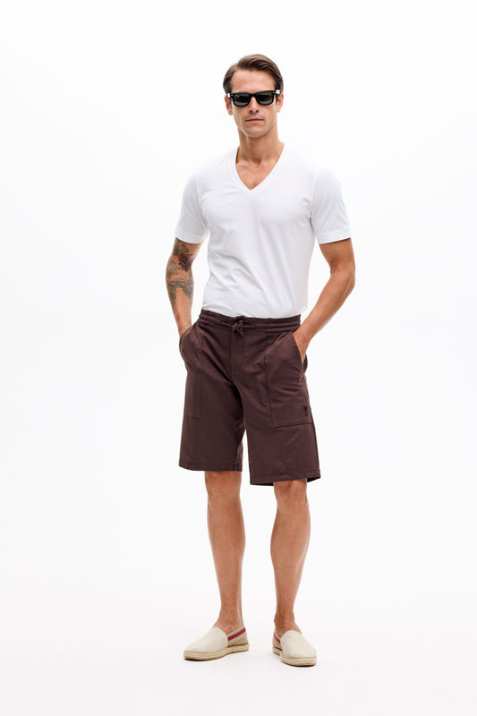 Fleece Shorts Regular Fit for Man Garment Dyed 006U 2261