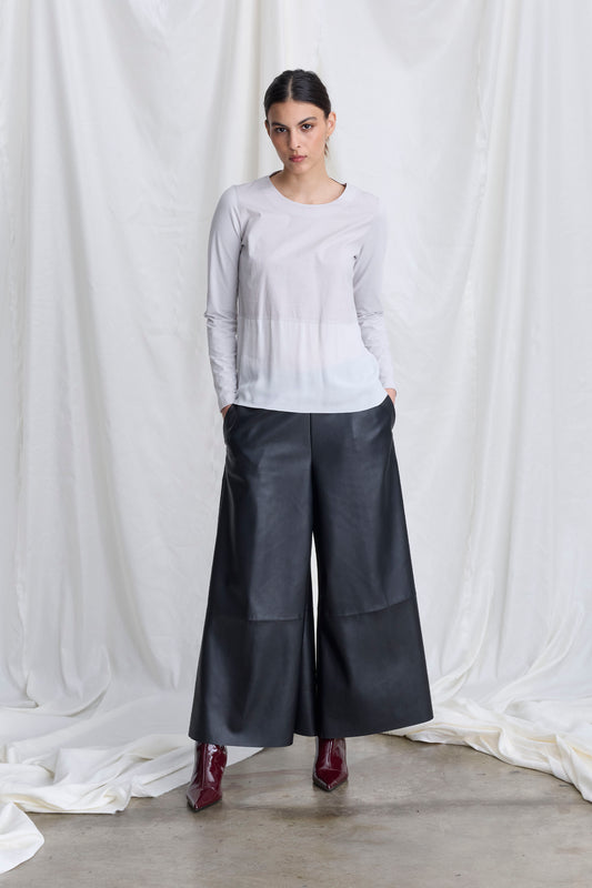 Faux Leather Cropped Trousers 0730 8931