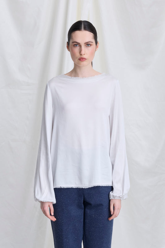 Stretch Viscose Satin Blouse 39D0 6676