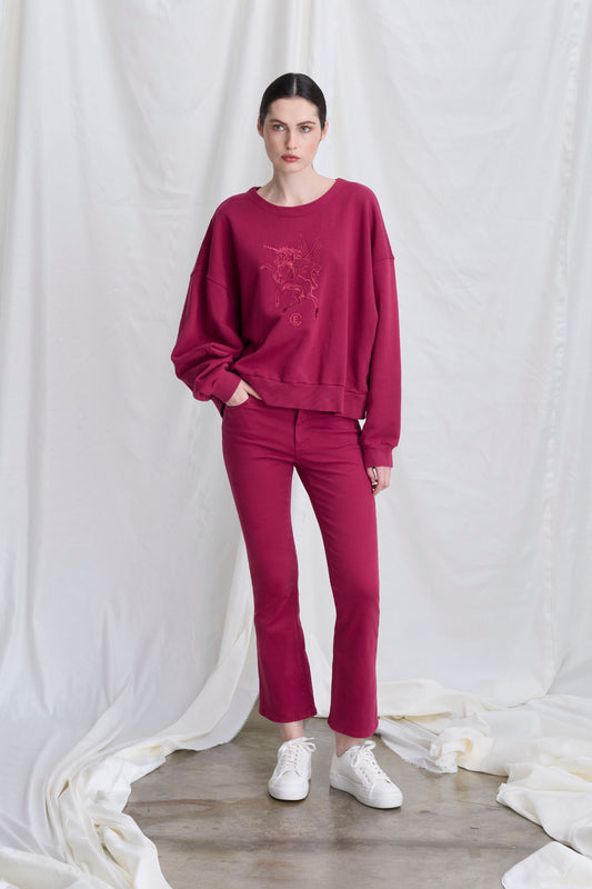 Oversized Crewneck Sweatshirt With Embroidery 47AC 1047