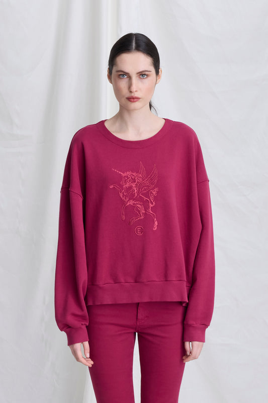 Oversized Crewneck Sweatshirt With Embroidery 47AC 1047