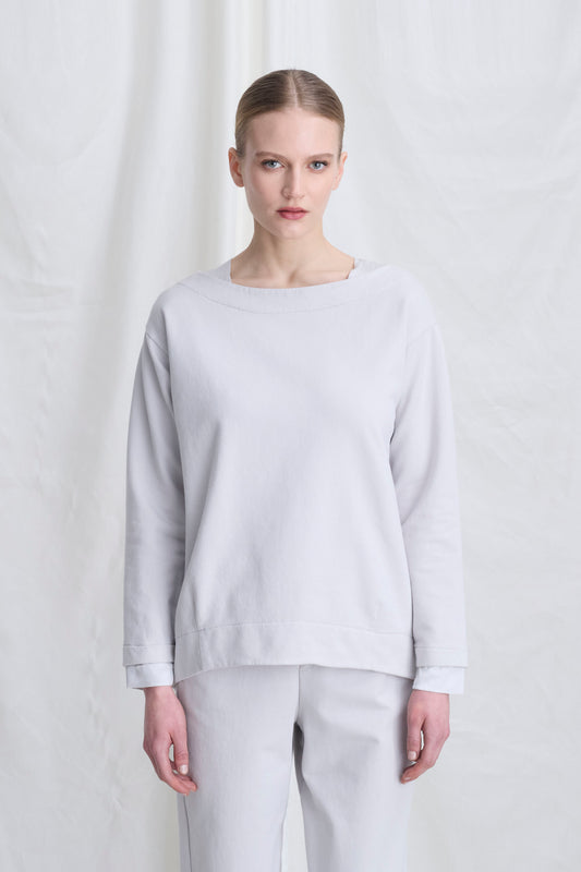 Cotton Sweatshirt With Viscose Satin Inserts 49CU 2260