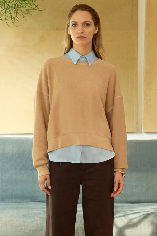 Organic Cotton Cropped crew-neck sweatshirt  47C0 1047