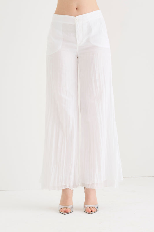 Pantaloni in cotone doppio voile 07PU 7504