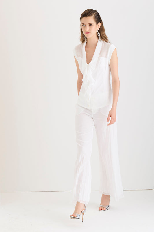 Top in cotone e ramiè