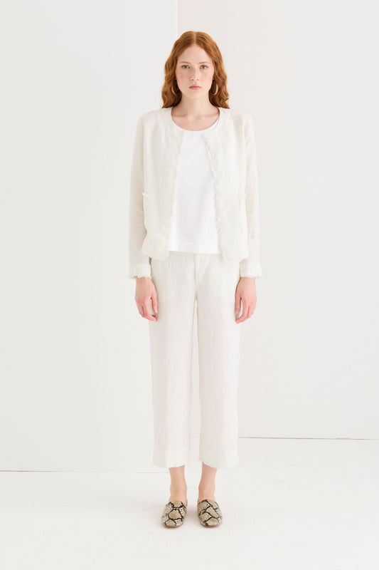 Trousers crafted from linen and viscose twill 06R0 7076