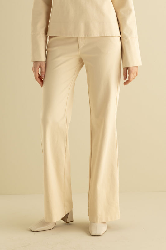 Long Pants with High-Waisted Sash Garment Dyed 07BU 2548