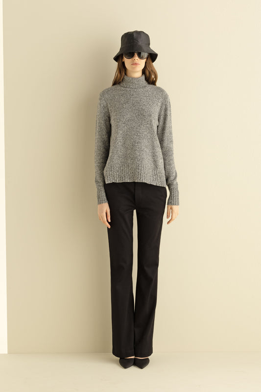 Sweater with Roll Neck Mouliné Effect M680 9500
