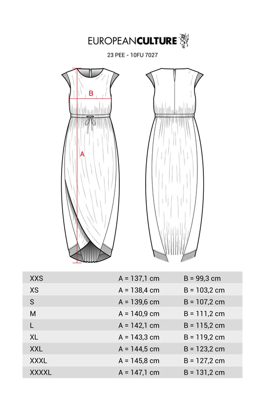 European Culture - Pleated cotton dress 7027 1656 - size