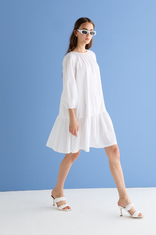 Cotton Mini-Dress Garment Dyed 1710 3183