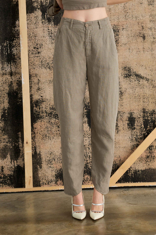Pants with Elastic Waist Garment-Dyed 06DU 7049