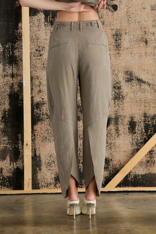 Pants with Elastic Waist Garment-Dyed - Back
