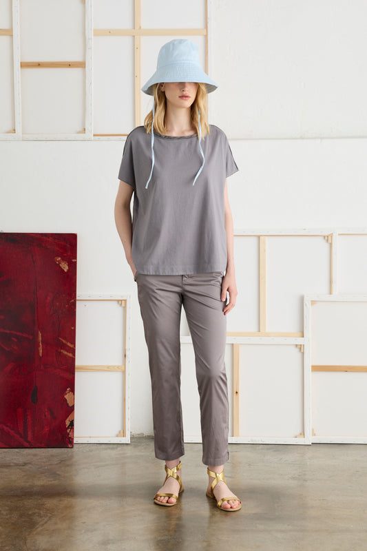 Round Neck T-Shirt Garment-Dyed - Outfit