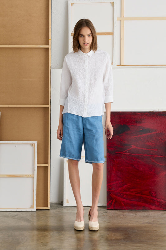 Shirt with Flounces Garment-Dyed - Outfit