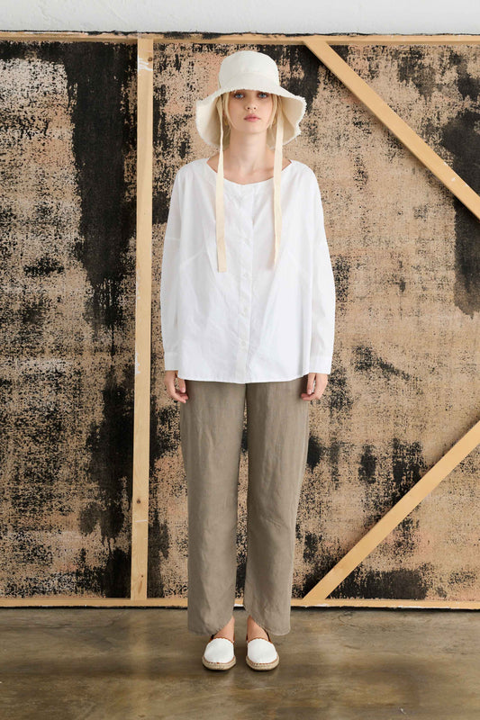 Oversized Cotton Poplin Shirt Garment-Dyed - Outfit