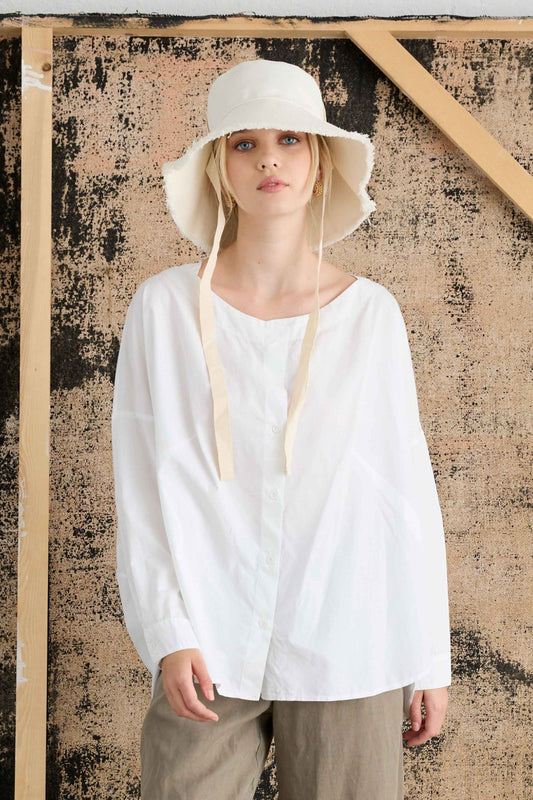 Oversized Cotton Poplin Shirt Garment-Dyed 68C0 3183
